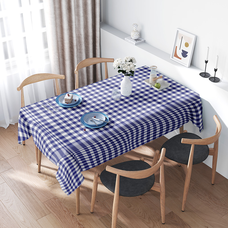 Home Textiles Premium - Классическая клетчатая скатерть - высококачественная синяя