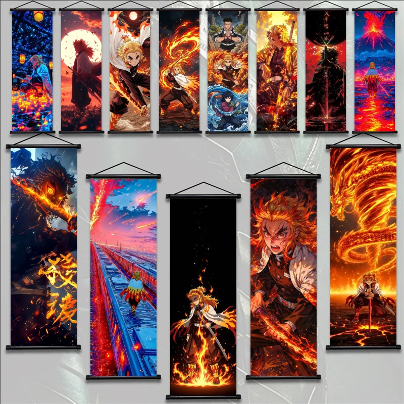 Home Textile - Аниме-постер Demon Slayer: Кёджуро Ренгоку, HD-печать,